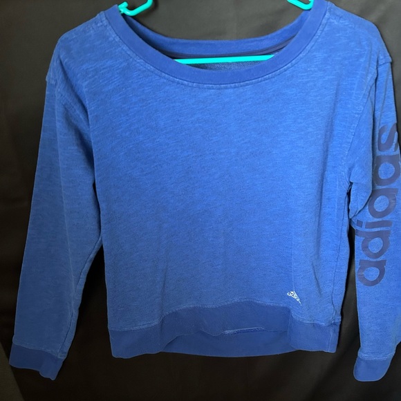 Adidas Women's Vibrant Blue Crew Neck Sweater - Picture 1 of 2